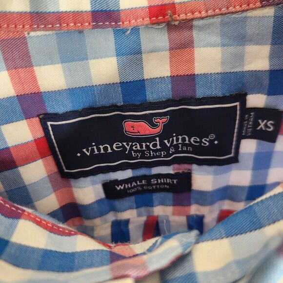 Vineyard Vines Long Sleeve Gingham Pattern Cotton Whale Shirt XS - Picture 4 of 7